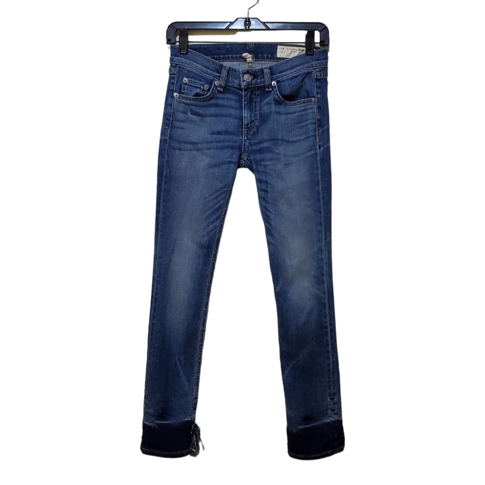 Rag & Bone Crop Straight Jeans in Newquay Split Hem Women's Size 24 EUC